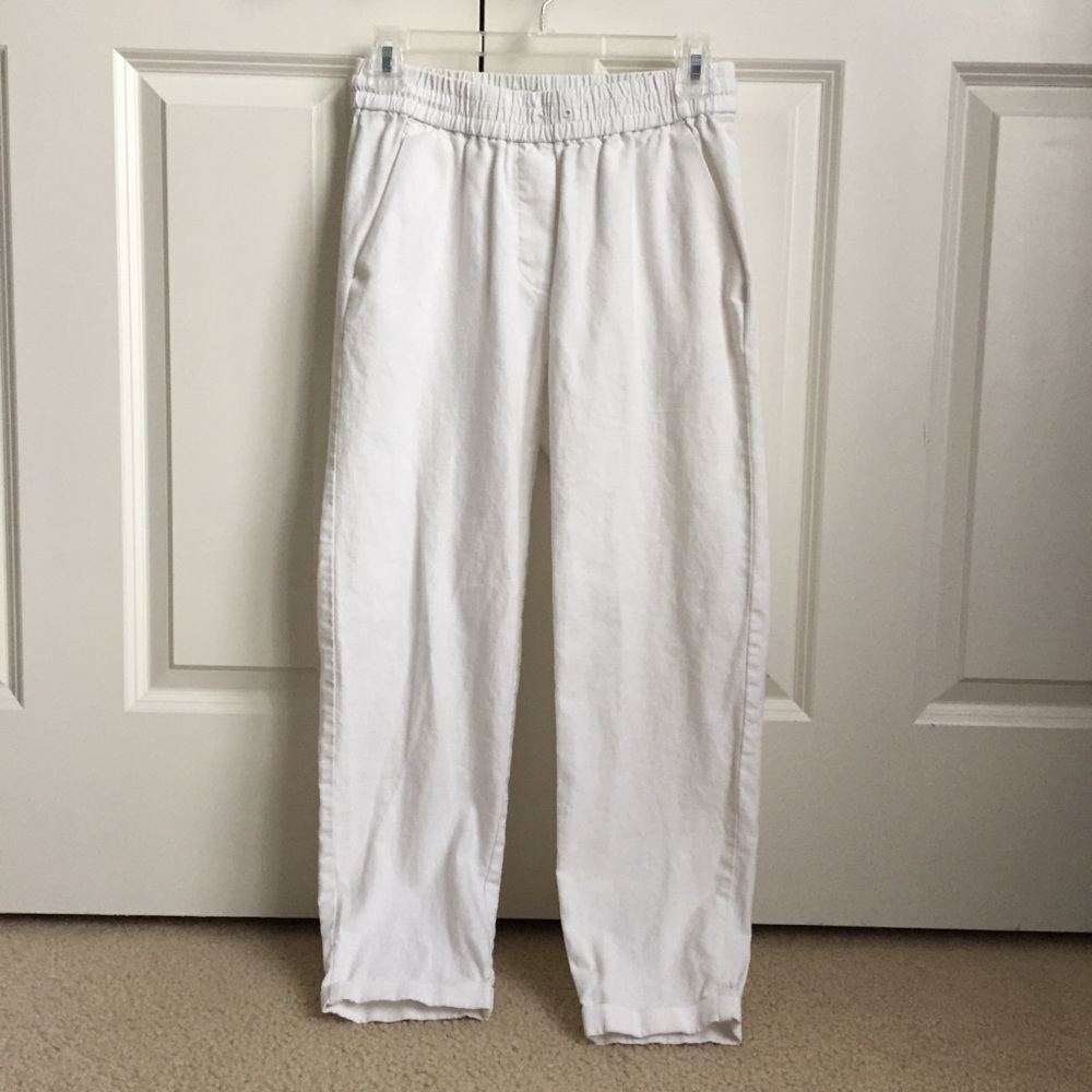 J. Crew White Linen Pants